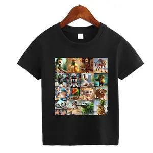 Italian Brainrot Meme Character Hand Drawn for Kids T-Shirt Toddler Boy Funny T-Shirt with Various Designs Including Ballerina Cappuccino and Chimpanzini Bananini