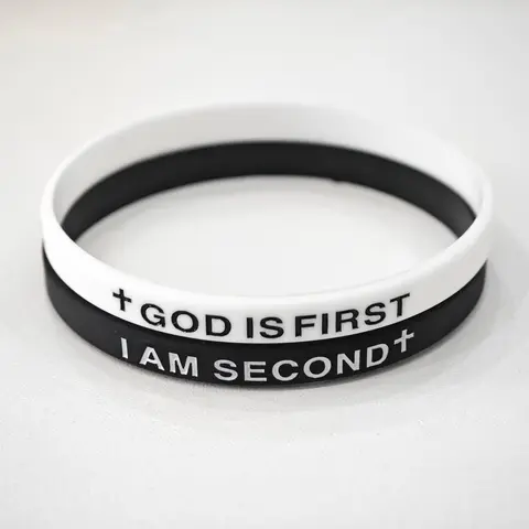 2-pack-GOD IS FIRST BRACELET  I AM SECOND Motivational Message BRACELET Gifts FallFreshness TikTokShop,Gift Elegant Minimalist Bangle Faith Wear Jewelry Elastic Cuff