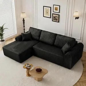 109” Modular Sectional Sofa Cloud Sectional Couch with Deep Seat, Modern Modular L-Shape Sofa with Chaise,Upholstered Boneless Couches for Living Room (Corduroy Fabric)