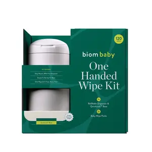 Biom 99% Water Hypoallergenic Baby Starter Kit - White - Fragrance Free - 120 wipes: Face, Hands, Nose, Whole Body, Diaper Area