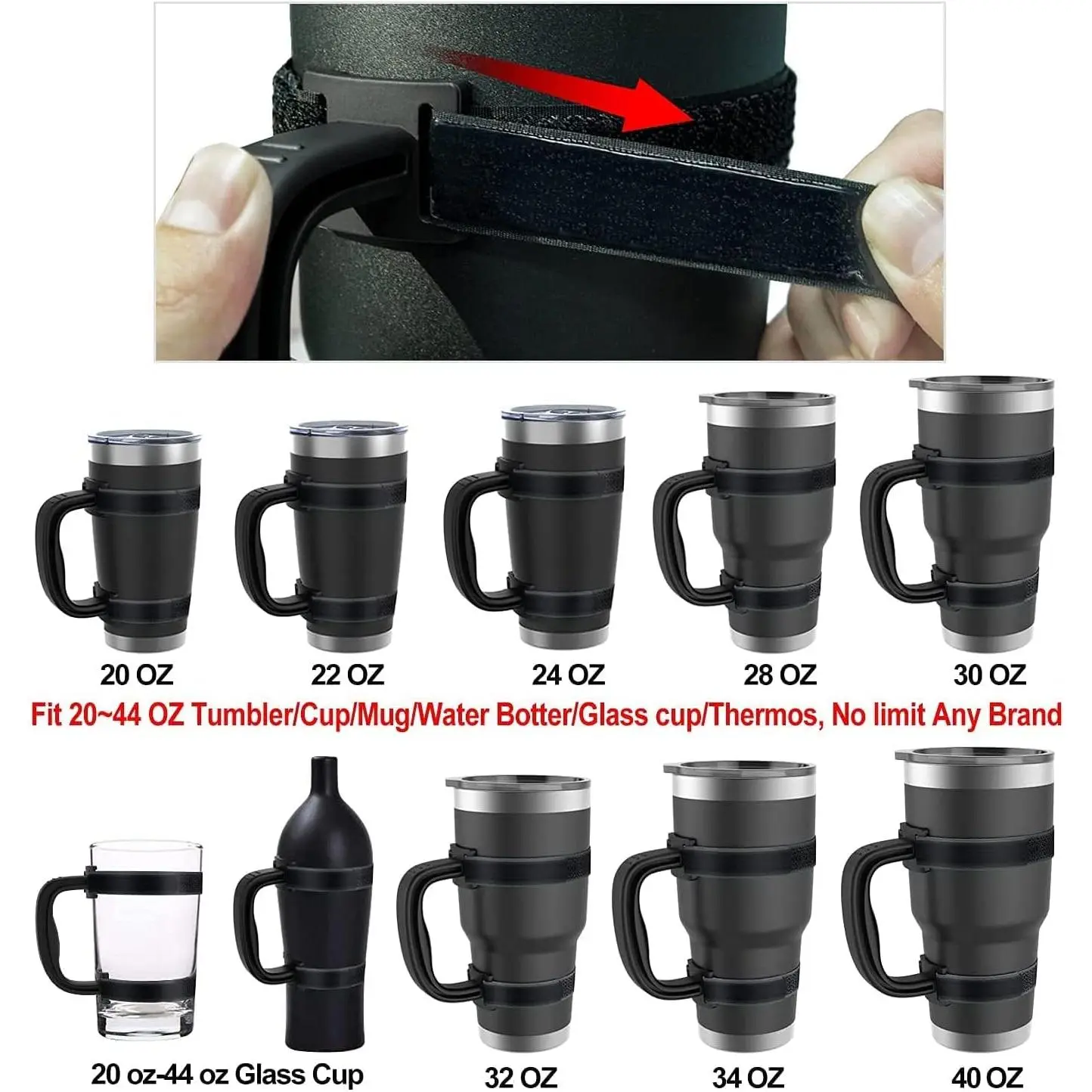 5 Colors - Upgrade Anti-Slip Adjustable Tumbler Handle Fit for 20 Oz to 40  Oz of YETI, RTIC, Ozark Trail, Travel Mug, SIC, Rambler, Travel Cup and  Brands Tumbler Cup - TikTok Shop