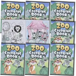 Zoo Animal Coloring Books for Kids, Pack of 12, 8.25" x 11" Big Color Booklets, Fun Treat Prizes, Favor Bag Fillers, Birthday Party Supplies, Art Gifts for Boys and Girls