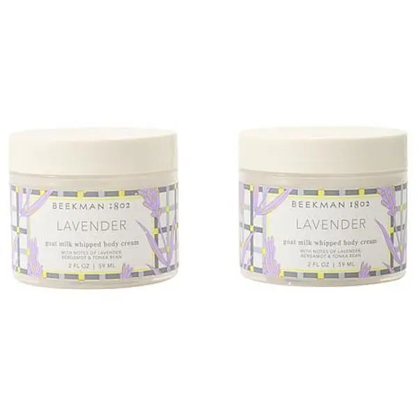 Beekman 1802 Goat Milk Lavender Whipped Body Cream 2oz Travel Size 2pk
