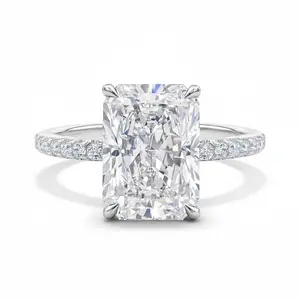 Dazzling VVS1 Moissanite Ring – Rare Radiant Cut, 925 Silver Women's Ring with Maximum Brilliance sterling jewelry