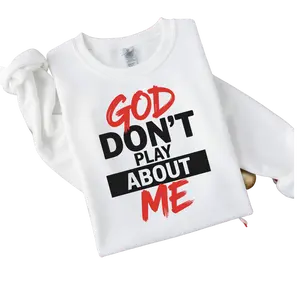 RED AND BLACK GOD DONT PLAY ABOUT ME DTF FILM Durable Apparel