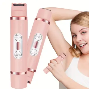2-in-1 Women's Electric Multifunctional Hair Shaver Double Headed Dual Head Shaver Bikini Slimming Device Women's Body Hair Trimmer Facial Hair Removal Device Suitable for Bikini, Underarm, Leg, Arm, Facial Hair Cleaning Gifts, New Year Gifts
