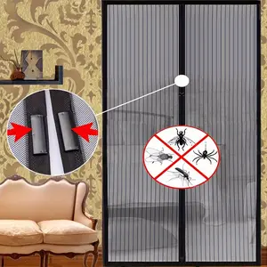 Magnetic Mesh Door for Summer Mosquito Protection, Non-Penetrating Magnetic Curtain, Breathable Fabric Material, Ventilation Door Cover, Magnetic Doors