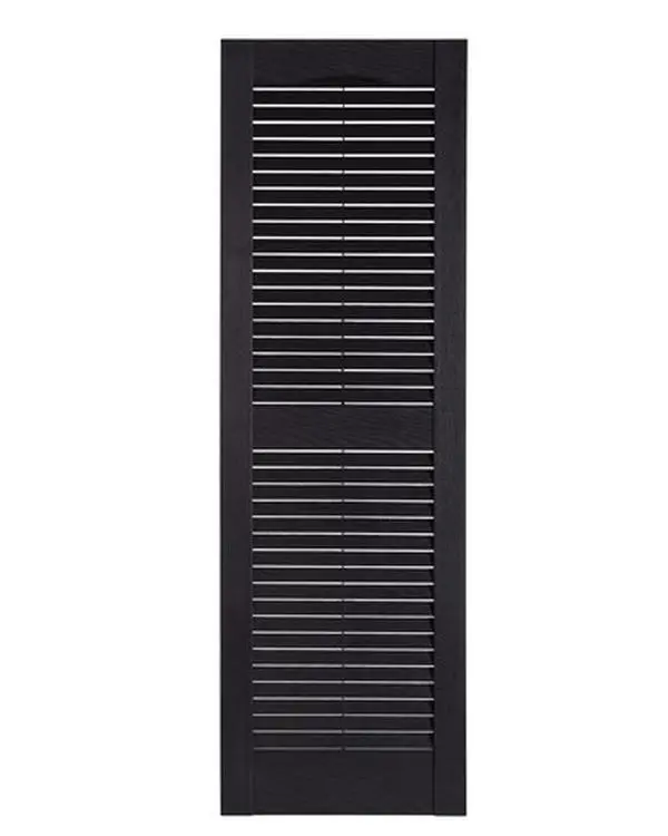 Perfect Shutters Premier Louver Exterior Decorative Shutter, Black - 15 x 71 in.