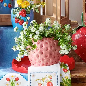Pink Strawberry-Shaped Ceramic Vase