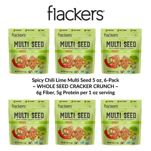 Spicy Chili Lime Flackers Organic Multi Seed Crackers 4oz / 6-Pack