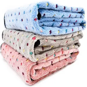 Coral Fleece & Flannel Pet Blanket - Warm Cozy Quilt for Dogs & Cats, Soft Bed Mat for Pet Beds