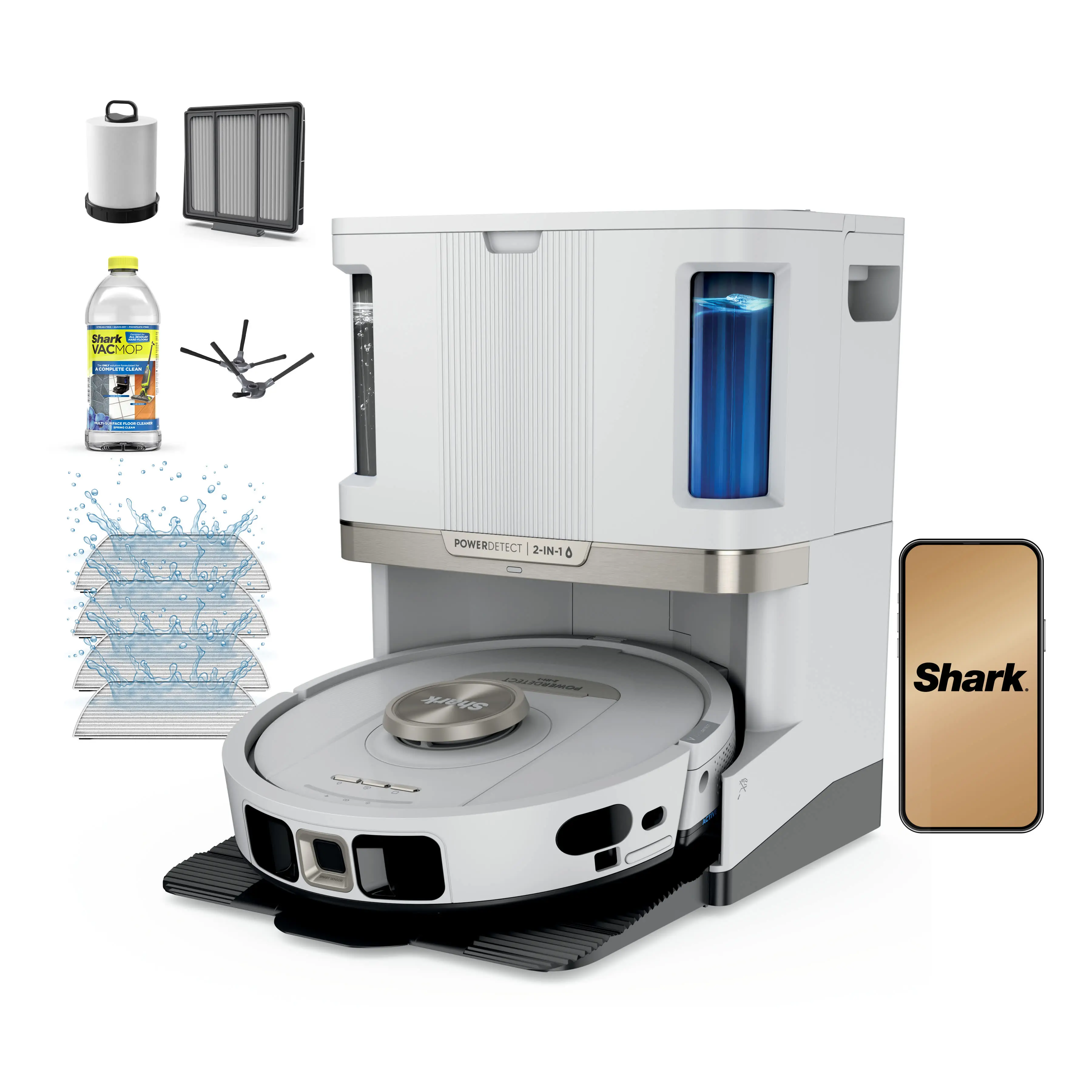 Shark PowerDetect Robot Vacuum and Mop with NeverTouch Base - UR2850ZECA Shark PowerDetect Robot Vacuum and Mop with NeverTouch Base - UR2850ZECA
