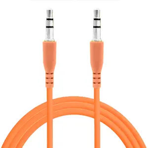 Universal Audio Cable 3.5mm (Round cable) Orange Accessories Portable Computer Device