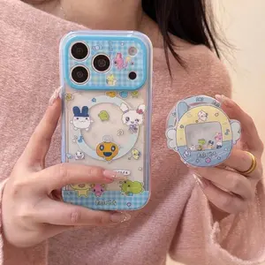 Kawaii Cartoon Animal Shaking Stand Magnetic Phone Case For iPhone 17 Pro 16 15 14 Pro Max Cover with Magsafe Holder Cute Cases