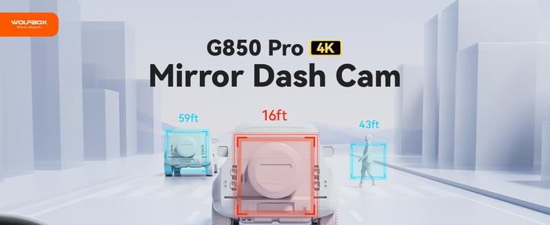 WOLFBOX G850 PRO 4K Mirror Dash Cam with ADAS and BSD, Smart Rear View Mirror with 5.8GHz WiFi, Voice Control, 12 inches Camera Includes 64GB Card, GPS, G-Sensor, Loop Recording Hd Driving Recorder Automotive Video Recorder TikTokShopHolidayHaul