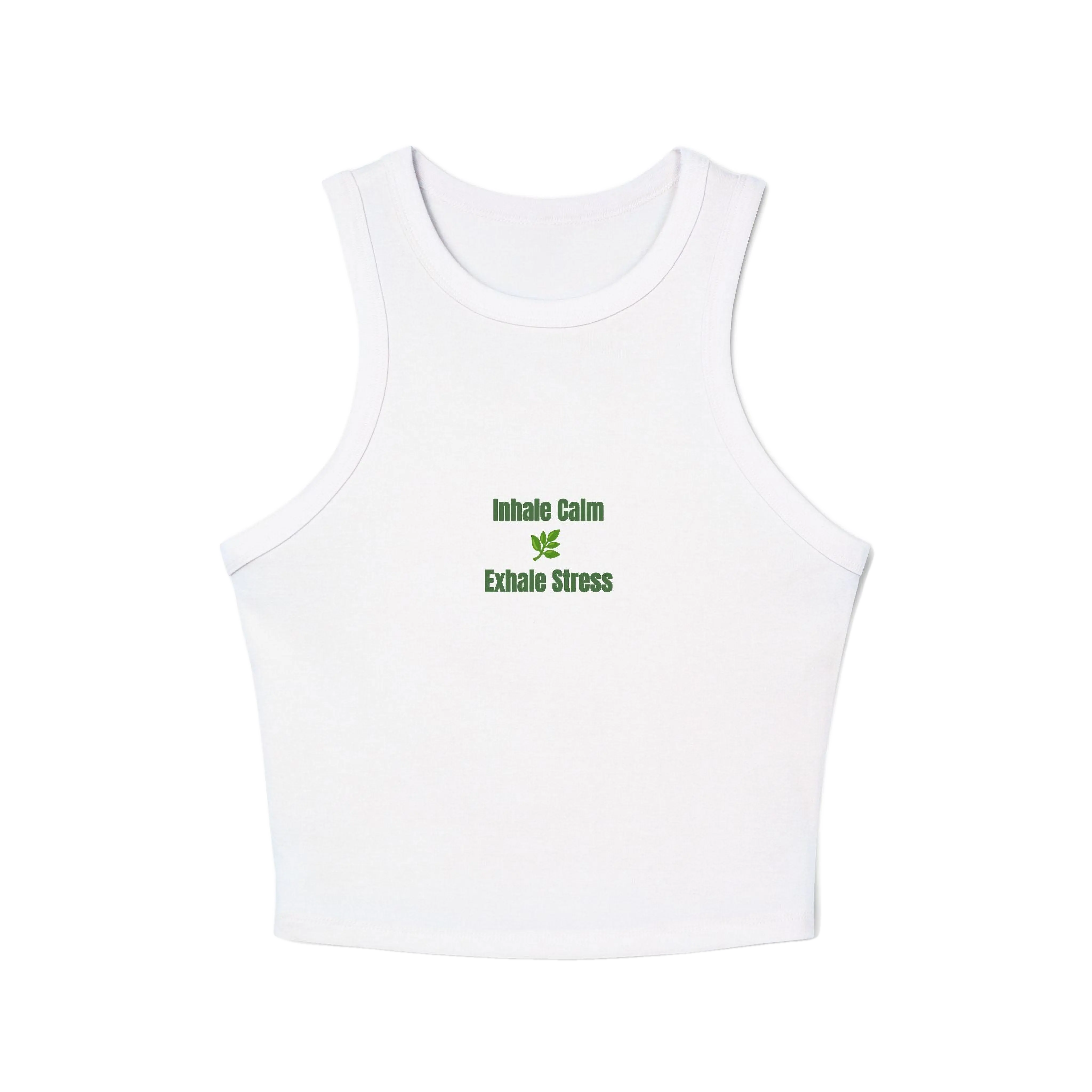 Mindfulness Wellness Tank Top - Inhale Calm Exhale Stress Tee for Home Relaxation Use
