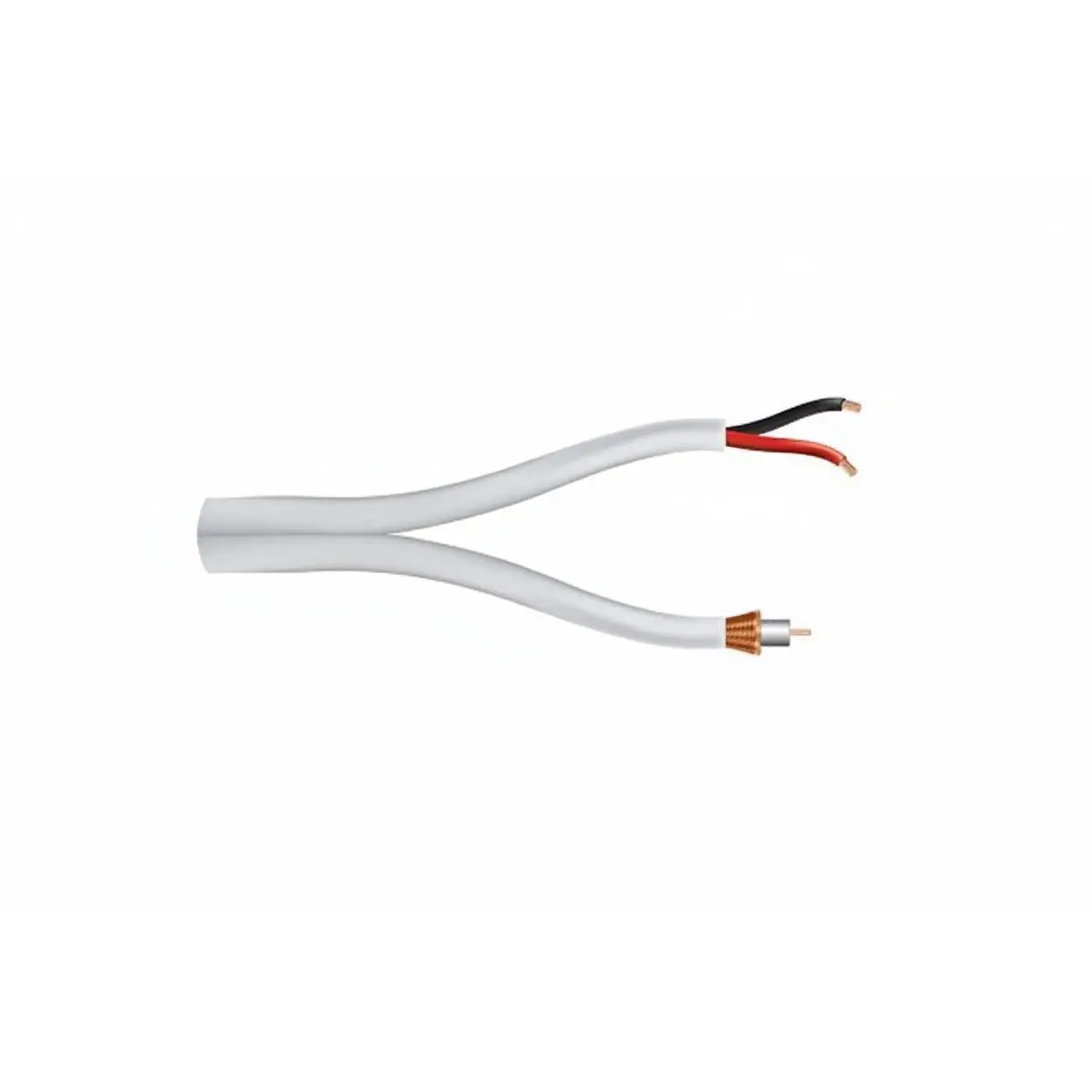 RG59 BC 75 Ohm Plenum Coaxial Cable with Bare Copper Braid + 18-2 Stranded Cable, CMP, FT6 Rated, 500' (152.4 m) Natural Reel, Model 53555012