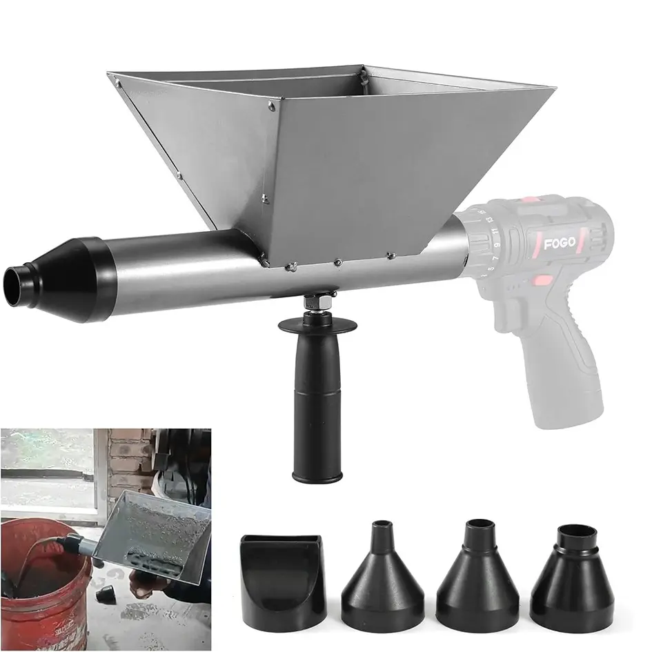 Electric Mortar Injection Gun, Portable Cement Grout Machine, Reusable Brick Mortar Pointing Tool, Includes 4 Nozzles, No Drill Required, Home