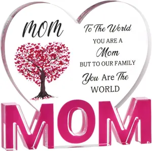 Mom Gifts for Mothers Day from Daughter Son, Personalized Mothers Day Gift for Mom Grandma Nana, Acrylic Heart Sign Plaque Presents 3.9 X 3.7 Inch JLBLNHW