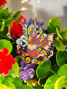 Echo The Spongy Seahorse| Fursona Pin Spacecore Adopt- Aquatic / Magic /Sponge/ Glitter/ Glow/ Furry Creature/ Enamel pin