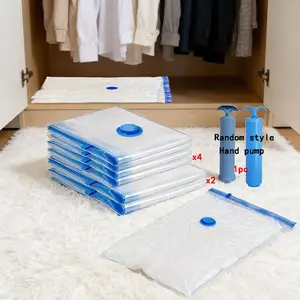 7-piece travel clothes organizer storage bag set (including 4 small ones + 2 large ones + 1 pump), Travel Essentials, space-saving sealed bag, suitable for travel, home storage, wardrobes and travel cases, reusable