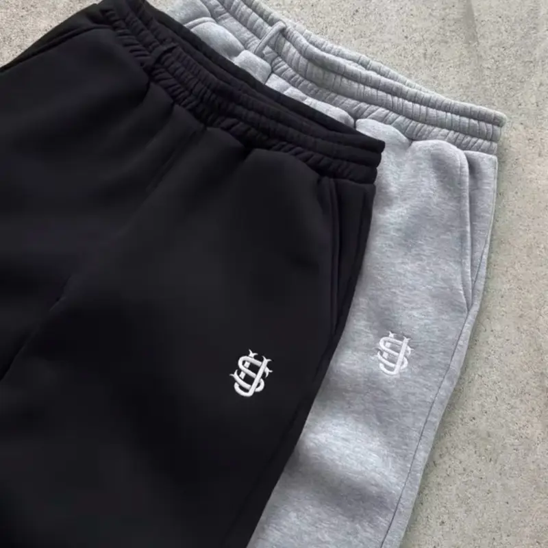 Men's New Y2K Retro Straight Joggers, Personalized Pant Leg Zipper Embroidery, Hip Hop Casual Streetwear Tracksuit Pants