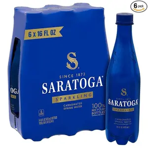 Saratoga Sparkling Spring Water Bottle PET, 16 Oz, 6-Pack