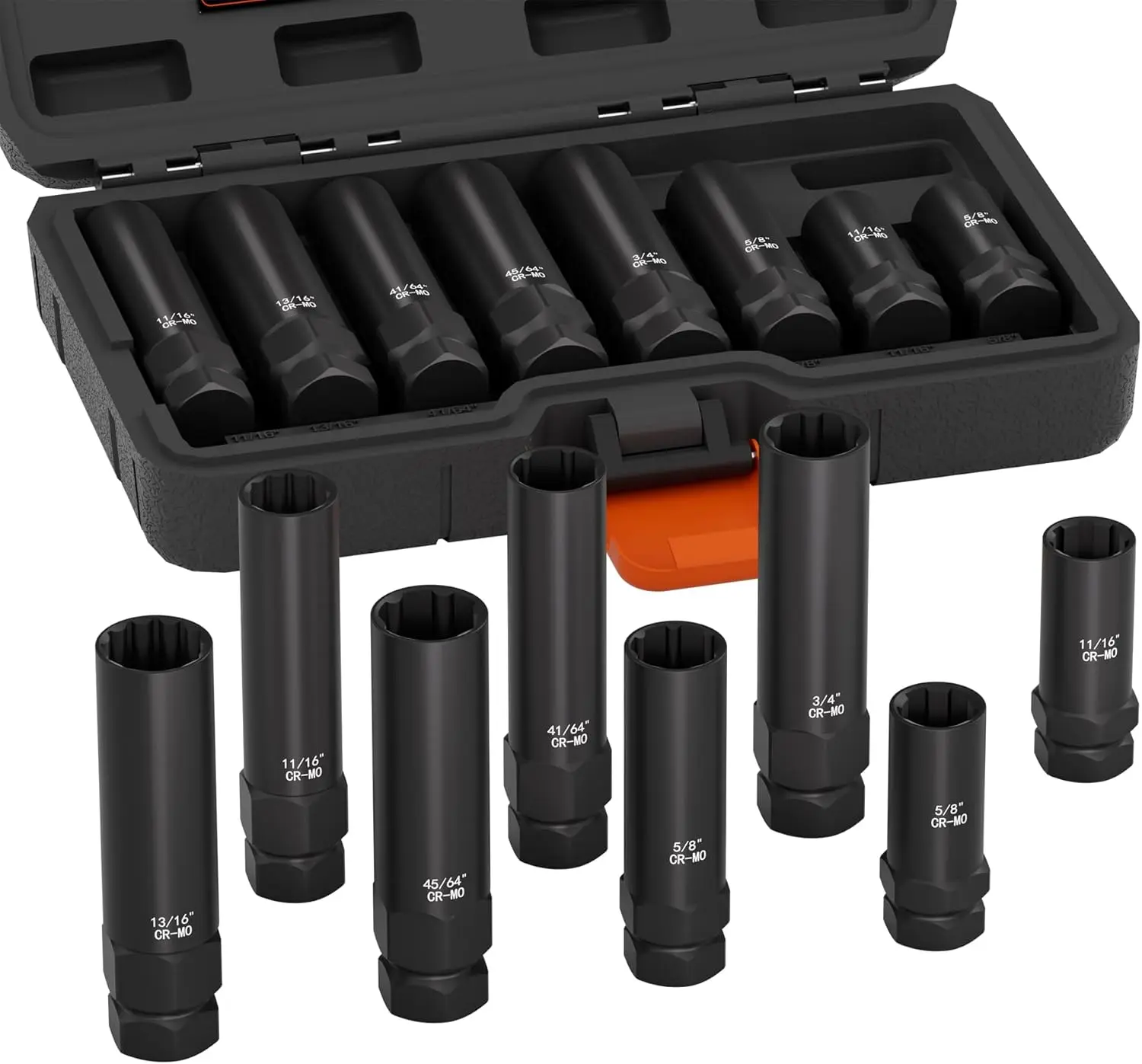 8-Piece Spline Lug Nut Removal Tool Kit - Master Key Set for Stripped Frozen Rusted Wheel Locks - Removing 5, 6, 7, 12 Spline & Hex Wheel Locks