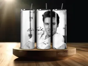 20 Oz Elvis Presley Tumbler W/Straw Bottle Classic Water Bottles Lightweight Drinkware