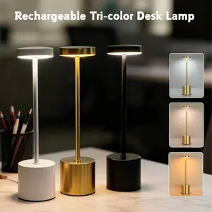 Rechargeable USB Table Lamp, Modern Touch Control Adjustable LED Desk Light, Portable Wireless Ambiance Lamp for Living Room Bedroom Hotel Restaurant Bedside Decor, Adjustable Lights, Home Decoration Lamp