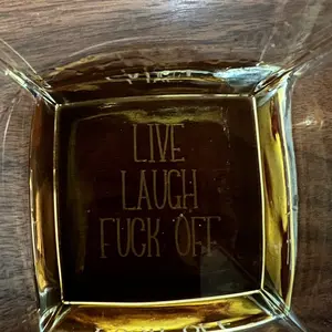 Live Laugh F Off 12oz Rocks Glass - Laser Engraved