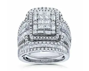 Wholesale Gorgeous 925 Silver Plated Ring Women Cubic Zircon Engagement Jewelry Sz 6-10 Fast USA Shipping