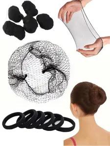 50 Hair Nets with Hair Ties, Stretchy Nylon Mesh for Unisex Use, Perfect for Updos, Catering, Ballet, and Kitchen Work