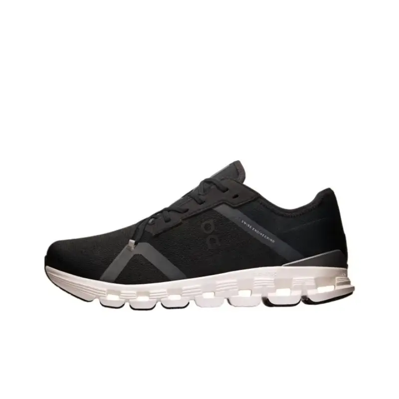 Unisex Black White Two Tone Mesh Running Sneakers, Segmented Hollow Wave Cushion Shock Absorb Athletic Trainers, Lightweight Breathable Lace Up Jogging Walking Shoes For Gym Daily Commute Men Women