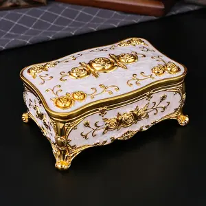 1pc Beautiful Enamel Jewelry Box • European Style Metal Jewelry Storage Box • Vintage Home Earrings, Rings, Necklaces Display Box • the Perfect Holiday Gift for Women • Jewelry Box