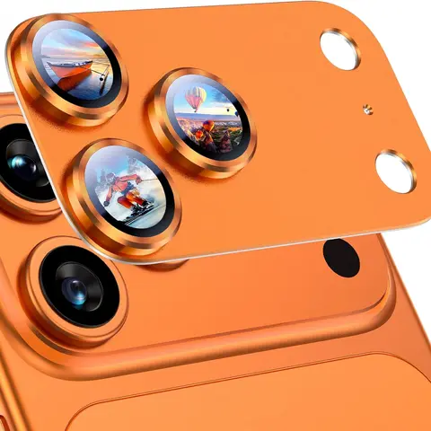 Camera Lens Screen Protector For iPhone 17Promax 17Pro Orange Blue Silver