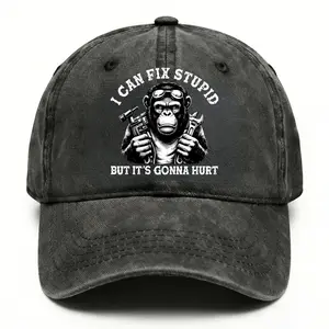 [Friedline Gear Co] I Can Fix Stupid But It’s Gonna Hurt Funny Mechanic Monkey Hat, Trucker Cap Gift for Men