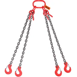 【Father's Day】VEVOR Chain Sling,  11000 lbs Weight Capacity, 5/16'' x 5' G80 Lifting Chain with Grab Hooks, DOT Certified, Blackening Coating Manganese Steel & Adjustable Length, for Dock Factory Construction Site VEVOR Super Brand Day