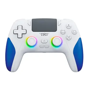 Controller for PS-5/PC, Hall Effect Joysticks & Triggers, Gaming Controller with Programmable/Remap/Turbo/LED Light Functions, 3.5MM Headphone Jack, Dual Vibration,White