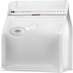 Coffee Bags with Valve(50 pcs,16 oz/1 lb) Black High Barrier Aluminum Foil Flat Bottom Standing Empty Coffee Beans Storage Bag,Reusable Heat Sealable Side Zipper Pouches for Home or Store