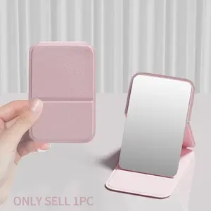 Portable Handheld Mini Makeup Mirror, Dormitory Tabletop And Office Use, Adjustable And Portable Folding Mirror