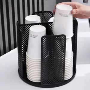 Elegant Paper Cup Holder Set, Durable Plastic Design for Stackable Cups & Lids, Perfect for Organizing 10oz-16oz Cups, Ideal for Home Use