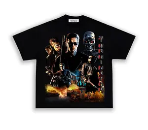 Vintage "The Terminator" T-shirt, Arnold Schwarzenegger Sci-fi Movie Fan Tee, Fashion Cotton, Full Colors, Full Sizes, For Men, For Women