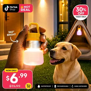 Portable LED Outdoor Spotlight 4 Lighting Modes White Yellow Green Red Tactical Flashlight with Clip Hook, Night Safety Dog Neck Light for Camping Hiking Pet Night Walking