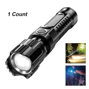 Portable LED Flashlight with Zoom Function, Rechargeable Handheld Torch for Camping and Hiking, Strong Light Outdoor Lighting Solution