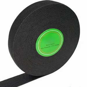 Knit Elastic 3/4 Inch Wide Black Heavy Stretch High Elasticity Knit Elastic Band 10 Yards