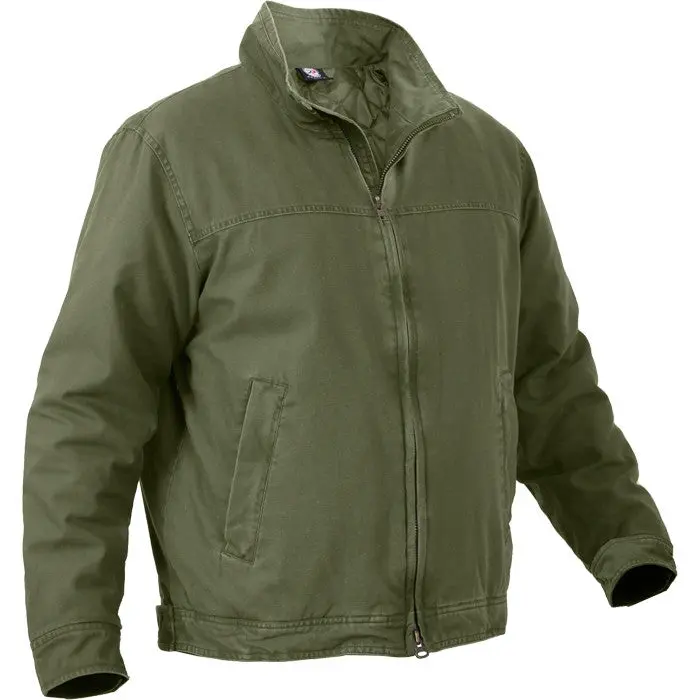 Men's Olive Drab Tactical Padded 3-Season Concealed Weapon Carry Longsleeves Coat - Cotton-Polyester, Zipper, Law Enforcement Use, Adjustable Waist, 4 Inner Mag Pockets, Conceal Pockets, Lightweight Jacket, Standard Sleeves, Menswear Clothes