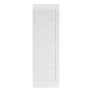 Perfect Shutters IL501535001 Premier Louver Exterior Decorative Shutter, White - 15 x 35 in.