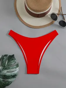 Women's High Elastic Nylon One-Piece Swimsuit, Sexy Triangle Swimwear for Swimming, Casual Beach Party Wear, Plain Design