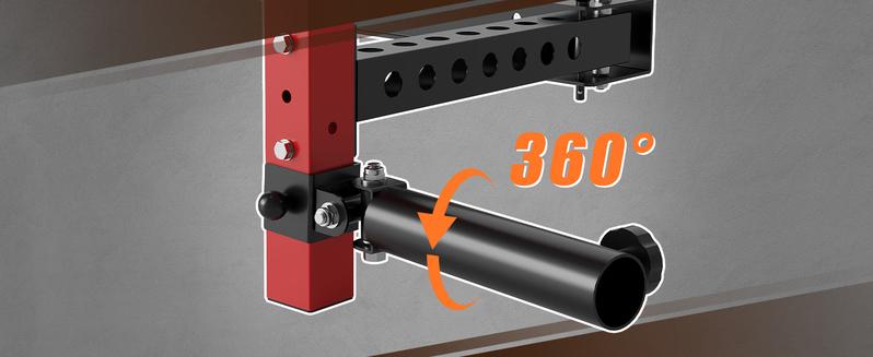 GARVEE Folding Squat Rack with 1000LBS Capacity, Wall Mounted Design, Includes Pull Up Bar, J Hook, and Landmine Attachment for Versatile Home Gym Workouts and Space-Saving Solutions.